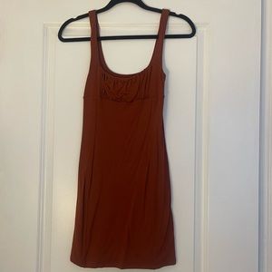 SIZE S | Aritzia body-con dress in dark burnt orange